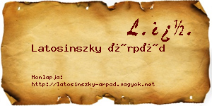 Latosinszky Árpád névjegykártya