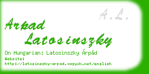 arpad latosinszky business card